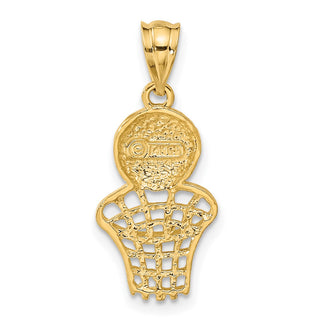 14k Yellow Gold Basketball and Net Charm