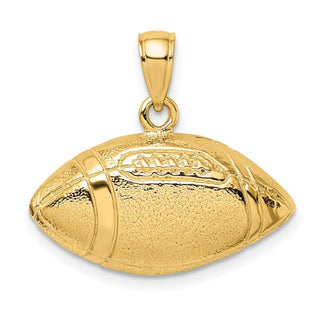 14k Yellow Gold Polished Open-Backed Football Pendant C2669