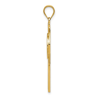 14k Yellow Gold Celtic Claddagh Cross Pendant