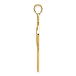 14k Yellow Gold Celtic Claddagh Cross Pendant