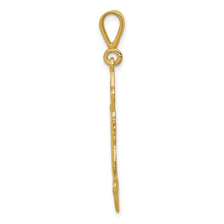 14k Yellow Gold Fleur De Lis Cross Pendant C2712