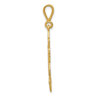 14k Yellow Gold Fleur De Lis Cross Pendant C2712