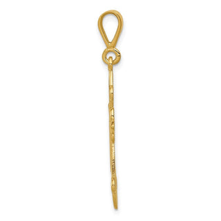 14k Yellow Gold Fleur De Lis Cross Pendant C2712