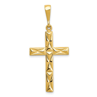14k Yellow Gold Reversible Latin Cross Pendant C2728