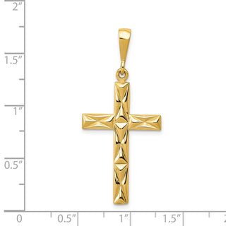 14k Yellow Gold Reversible Latin Cross Pendant C2728