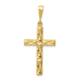 14k Yellow Gold Reversible Latin Cross Pendant C2728