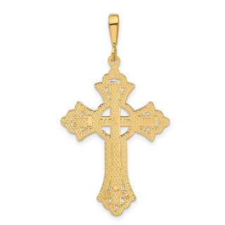 14k Yellow Gold Diamond-Cut Celtic Cross Pendant C2742
