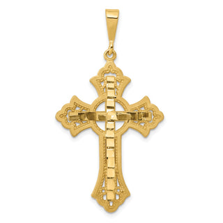 14k Yellow Gold Diamond-Cut Celtic Cross Pendant C2742