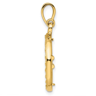 14k Yellow Gold 2mm Rope w/ Bright Edge 15mm Prong Coin Bezel Pendant - Fits US $1 Type 2