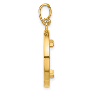 14k Yellow Gold 2mm Rope w/ Bright Edge 16.5mm Prong Coin Bezel Pendant - Fits 1/10 oz American Eagle and 1/10 oz Krugerrand
