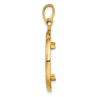 14k Yellow Gold 2mm Rope w/ Bright Edge 18mm Prong Coin Bezel Pendant - Fits 1/10 oz Cat
