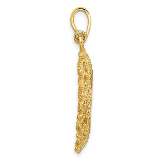 14k Yellow Gold Polished Textured and Diamond-cut Victorian-Style 15.0mm Prong Coin Bezel Pendant - Fits US $1 Type 2
