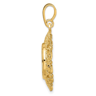 14k Yellow Gold Polished 13mm Victorian-style Prong Coin Bezel Pendant - Fits 2 Pesos and US $1