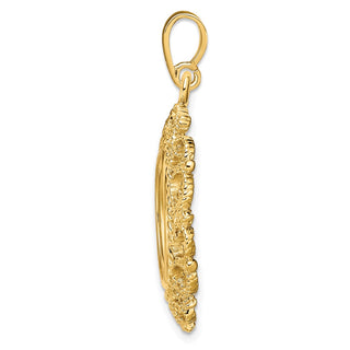 14k Yellow Gold Polished 15mm Victorian-style Prong Coin Bezel Pendant - Fits US $1 Type 2