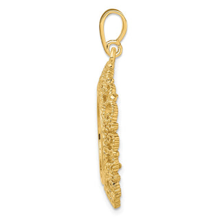 14k Yellow Gold Polished 17.8mm Victorian-style Prong Coin Bezel Pendant - Fits US $2.50 Liberty and Other Coins