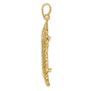14k Yellow Gold Polished 22mm Victorian-style Prong Coin Bezel Pendant - Fits 1/4 oz American Eagle and Other Coins