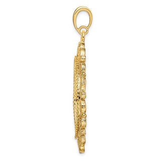 14k Yellow Gold Coin Polished 27mm Victorian-style Prong Coin Bezel Pendant - Fits 1/2 oz American Eagle, US $10 Liberty, and Other Coins