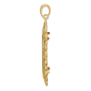 14k Yellow Gold Polished 34.2mm Victorian-style Prong Coin Bezel Pendant - Fits US $20 Liberty and US $20 St. Gaudens