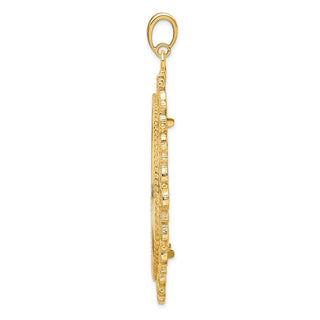 14k Yellow Gold Polished 39.5mm Victorian-style Prong Coin Bezel Pendant - Fits 4 Ducat