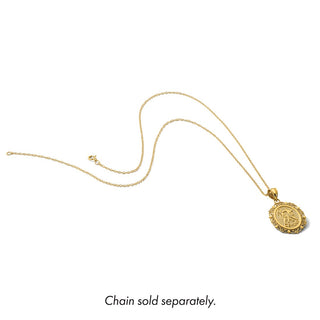 14k Yellow Gold Solid Satin Polished Gemini Zodiac Oval Pendant