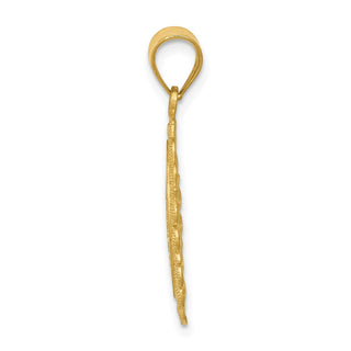 14k Yellow Gold Solid Satin Polished Scorpio Zodiac Oval Pendant