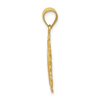 14k Yellow Gold Solid Satin Polished Scorpio Zodiac Oval Pendant