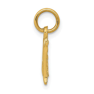 14k Yellow Gold Polished Mom w/Cross Charm