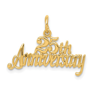 14k Yellow Gold 25th Anniversary Charm C287