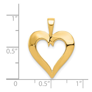 14k Yellow Gold Polished Heart Pendant C289