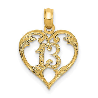 14k Yellow Gold 13 In Heart Cut-Out Pendant