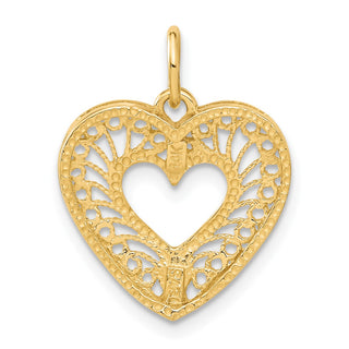 14k Yellow Gold Polished Heart Charm C296