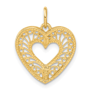 14k Yellow Gold Polished Heart Charm C296