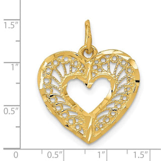 14k Yellow Gold Polished Heart Charm C296