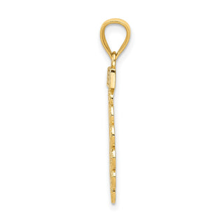 14k Yellow Gold and Rhodium Filigree Sweet 16 Pendant