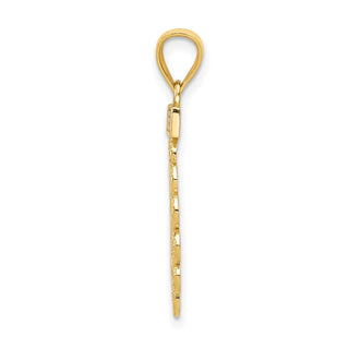 14k Yellow Gold and Rhodium Filigree Sweet 16 Pendant