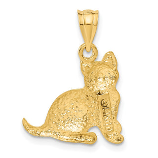 14k Yellow Gold Cat Pendant C30