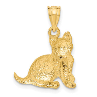 14k Yellow Gold Cat Pendant C30