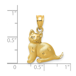 14k Yellow Gold Cat Pendant C30
