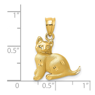 14k Yellow Gold Cat Pendant C30