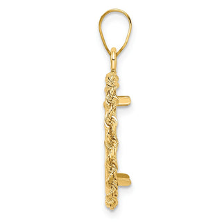 14k Yellow Gold 2mm Rope Edge 15mm Prong Coin Bezel Pendant - Fits US $1 Type 2