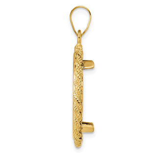 14k Yellow Gold 2mm Rope Edge 20mm Prong Coin Bezel Pendant - Fits 1/4 oz Kangaroo