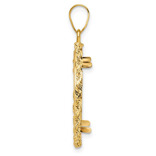 14k Yellow Gold 2mm Rope Edge 21.6mm Prong Coin Bezel Pendant - Fits US $5 Bald Eagle and US $5 Congressional