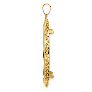 14k Yellow Gold 2mm Rope Edge 34.2mm Prong Coin Bezel Pendant - Fits US $20 Liberty and US $20 St. Gaudens