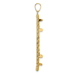 14k Yellow Gold 2mm Rope Edge 39.5mm Prong Coin Bezel Pendant - Fits 4 Ducat