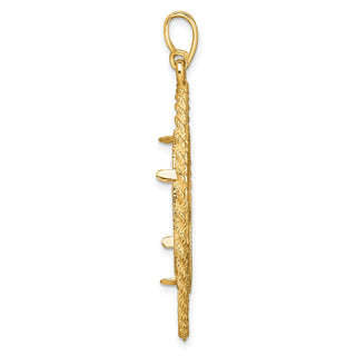 14k Yellow Gold Polished and Diamond-cut Greek Key with Rope Border 22.0mm Prong Coin Bezel Pendant - Fits 1/4 oz American Eagle and Other Coins