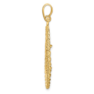 14k Yellow Gold 15mm Greek Key w/ Rope Border Prong Coin Bezel Pendant - Fits US $1 Type 2