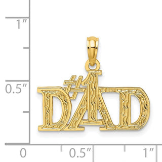 14k Yellow Gold #1 Dad Pendant C3024