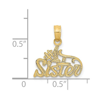 14k Yellow Gold #1 Sister Pendant C3025