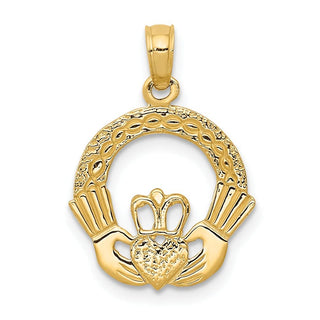 14k Yellow Gold Claddagh Pendant C3035