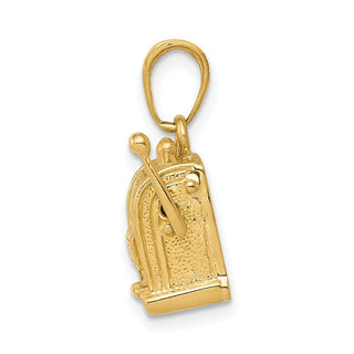 14k Yellow Gold 3-D Moveable Slot Machine Pendant